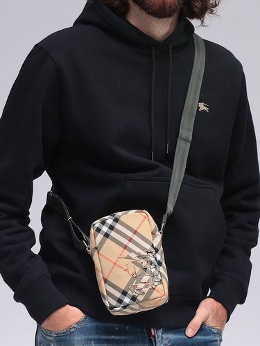 BURBERRY (バーバリー) メンズ ボディバッグ ロゴ チェック柄