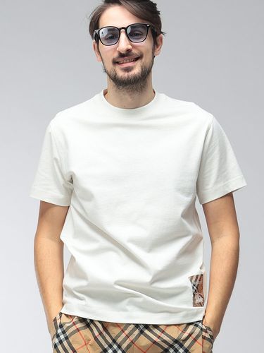 BURBERRY (バーバリー) コットン 衿チェック 半袖 ポロシャツ