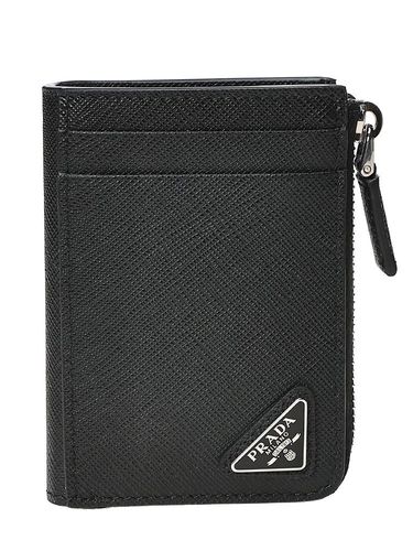PRADA (プラダ) レザー プレートロゴ 二つ折り 財布 PR2ML049QHH