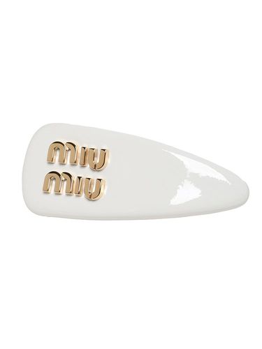 MIU MIU (ミュウミュウ) レディース ヘアクリップ パテントレザー ロゴ