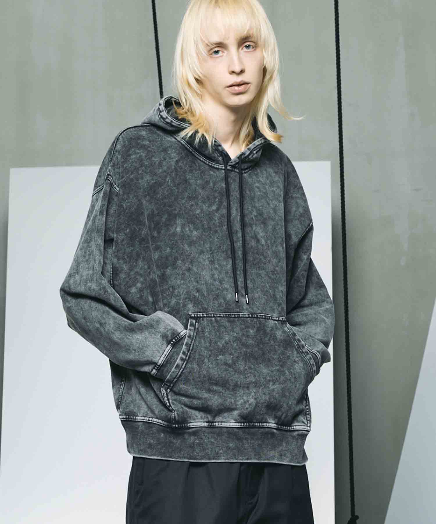 SALE】Heavy-Weight Sweat Prime-Over Side Zip Crew Neck Pullover