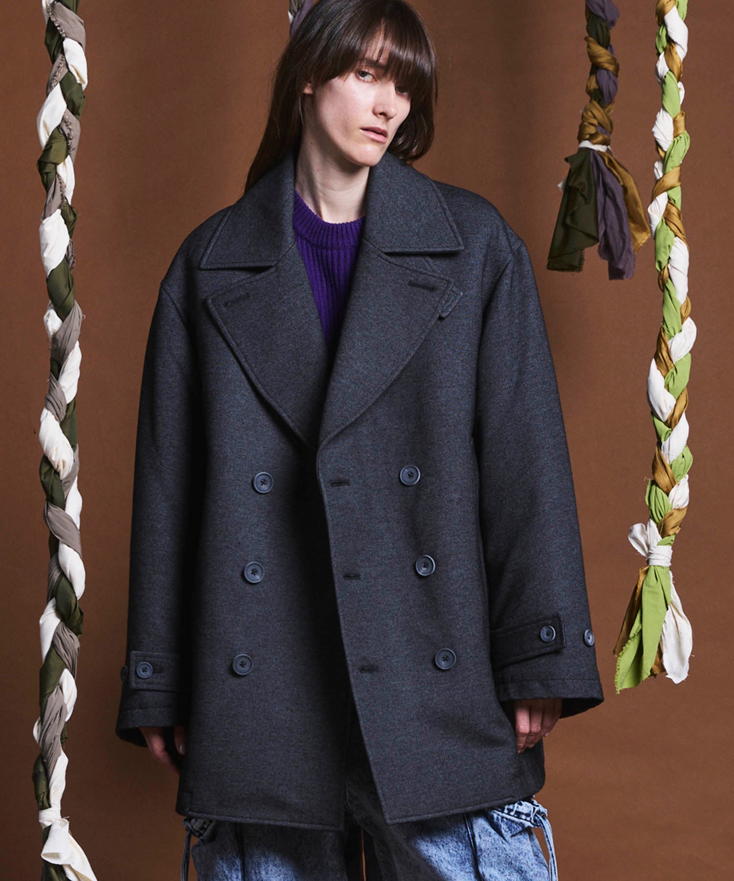 120/2/2 Suvin Cotton Gabardine Prime-Over Balmacaan Coat