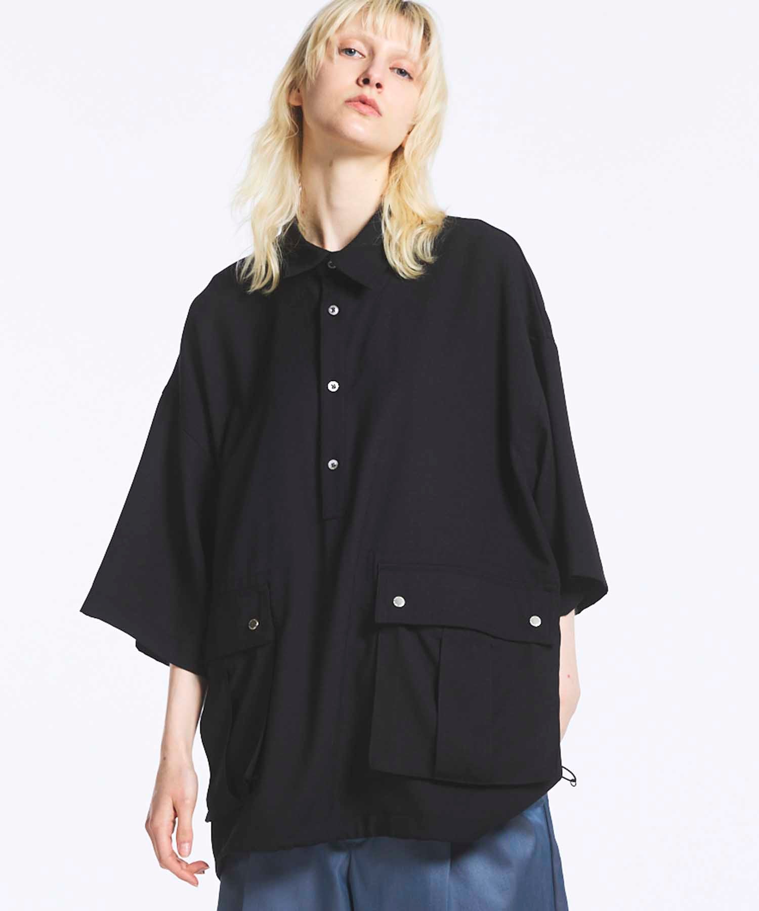 High Tension Prime-Over Short Sleeve Open Collar Draw Cord Shirt