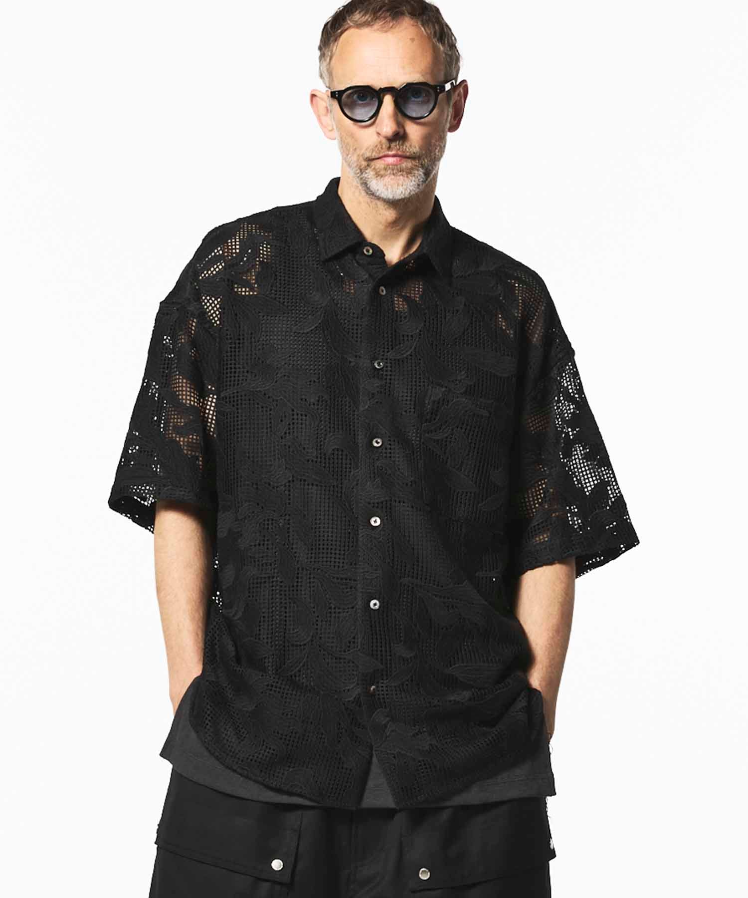 High Tension Prime-Over Short Sleeve Open Collar Draw Cord Shirt