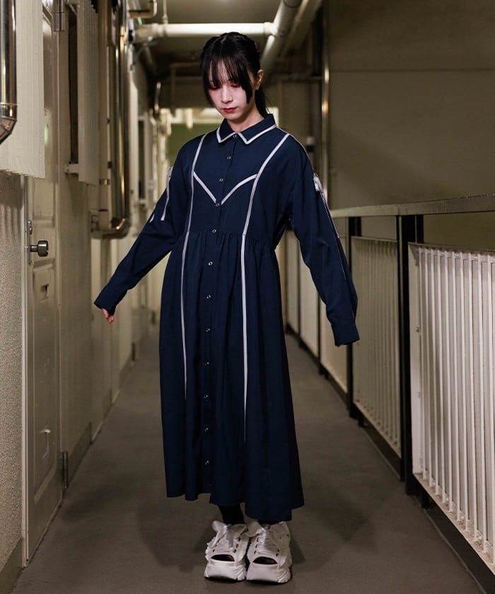 ラインデザインシャツワンピース【期間限定価格】 | レディース