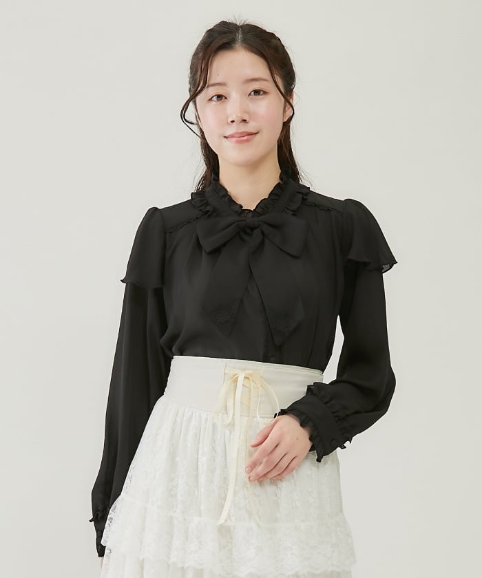 リボンブローチセットブラウス | outlet | axes femme online shop