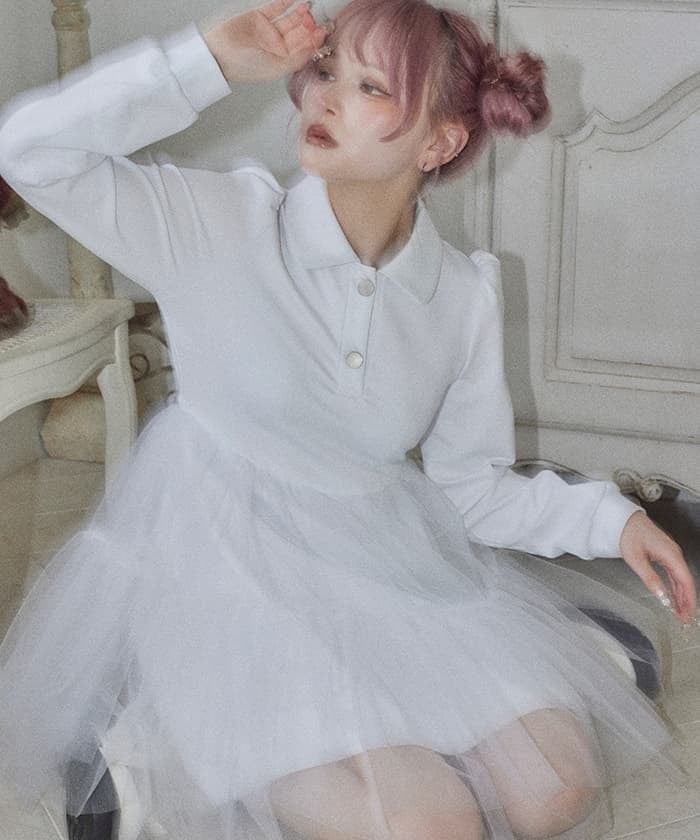 日本未入荷★CHICLINE★ホリスパフワンピース SLY | FRONT RIBBON PUFF SLEEVE ワンピース (ワンピース(ミニ