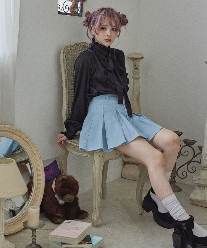 サテンフリルリボンブラウス | レディース服・レディース