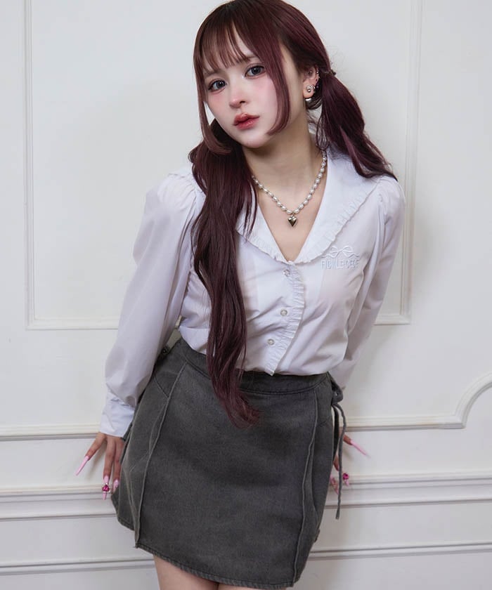 ブラウス シャツ セーラーカラーフリルブラウス レディース セーラーカラーフリルブラウス | 衣料 | axes femme online shop
