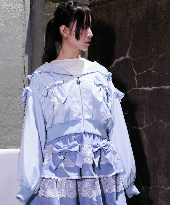 フリルフーディブルゾン | レディース服・レディース