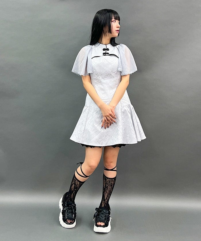 axes femme 古着 ナポレオンデザイン キャミ ミニワンピース