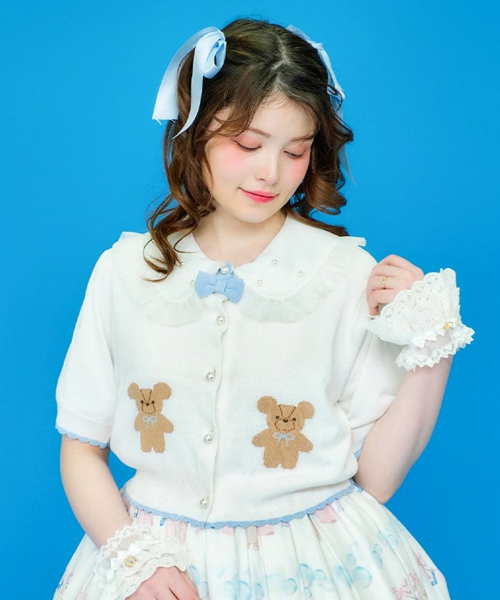 フリル襟ショートニットカーデ | kawaii | axes femme online shop