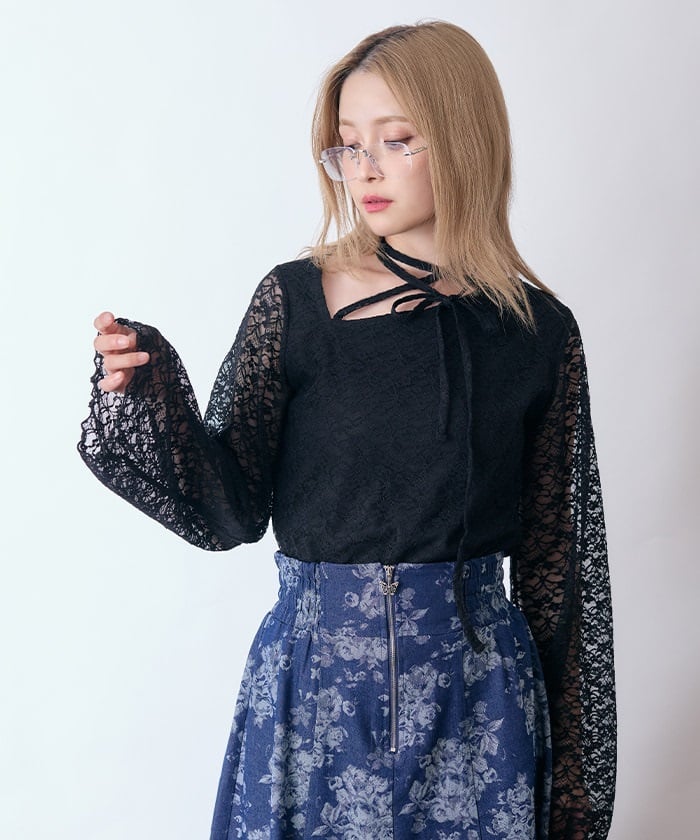 Ameri VINTAGE（アメリ ヴィンテージ）HOLE SPANGLE LACE DRESS