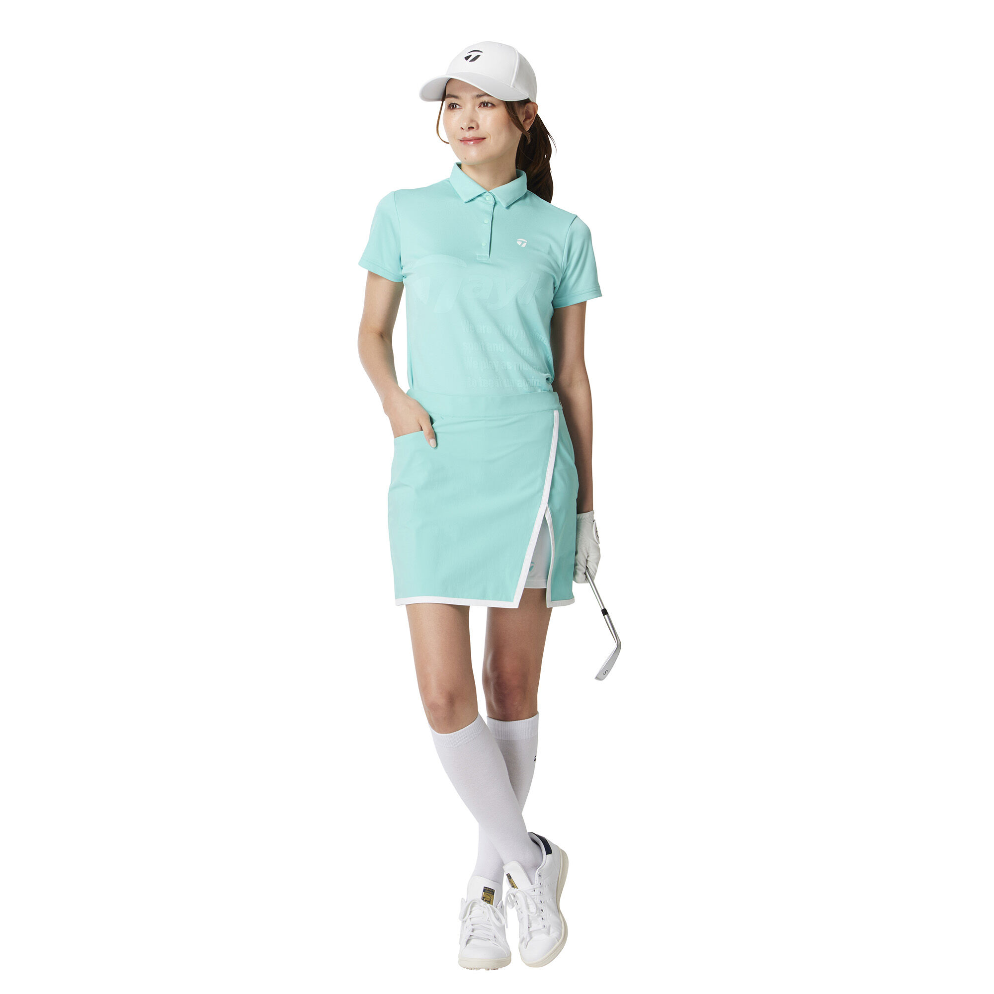 ★adidas golf★テーラーメイド★L★ポロワンピース 紺ピンク★素敵★ ☆adidas golf☆テーラーメイド☆L☆ポロワンピース 紺ピンク