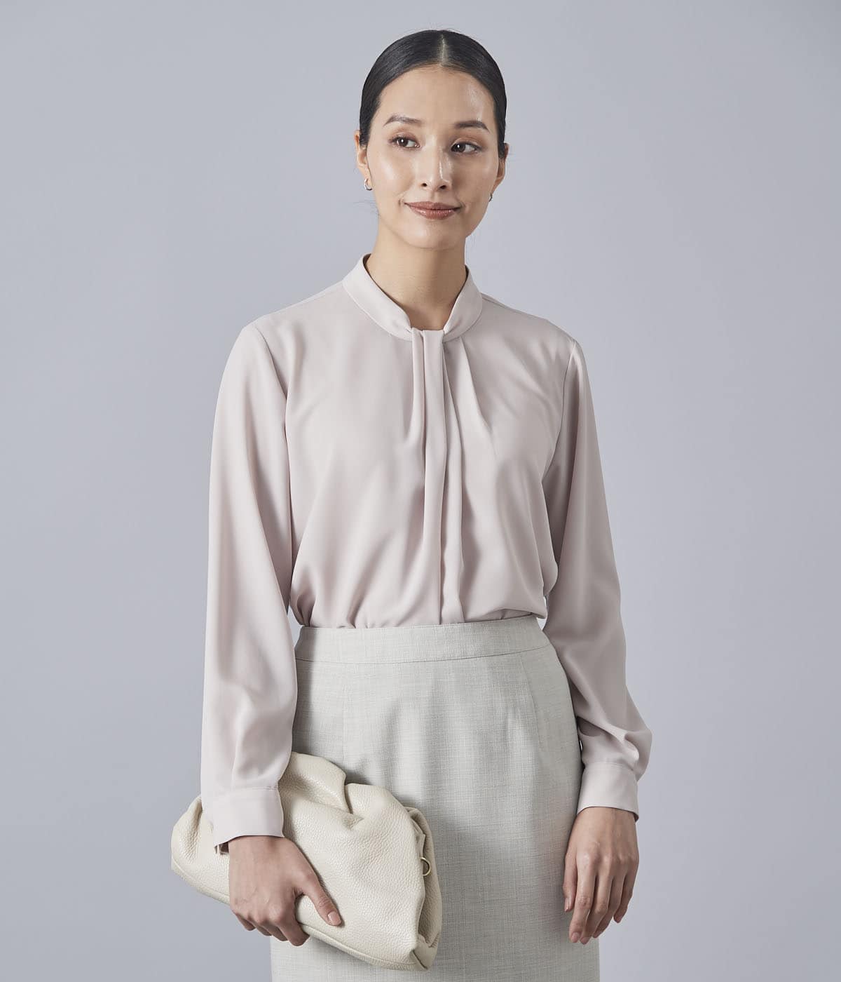 Atraer / アトラエル ストレッチジョーゼット スカーフ風長袖ブラウス ストレッチジョーゼット スカーフ風長袖ブラウス(26615531-2025