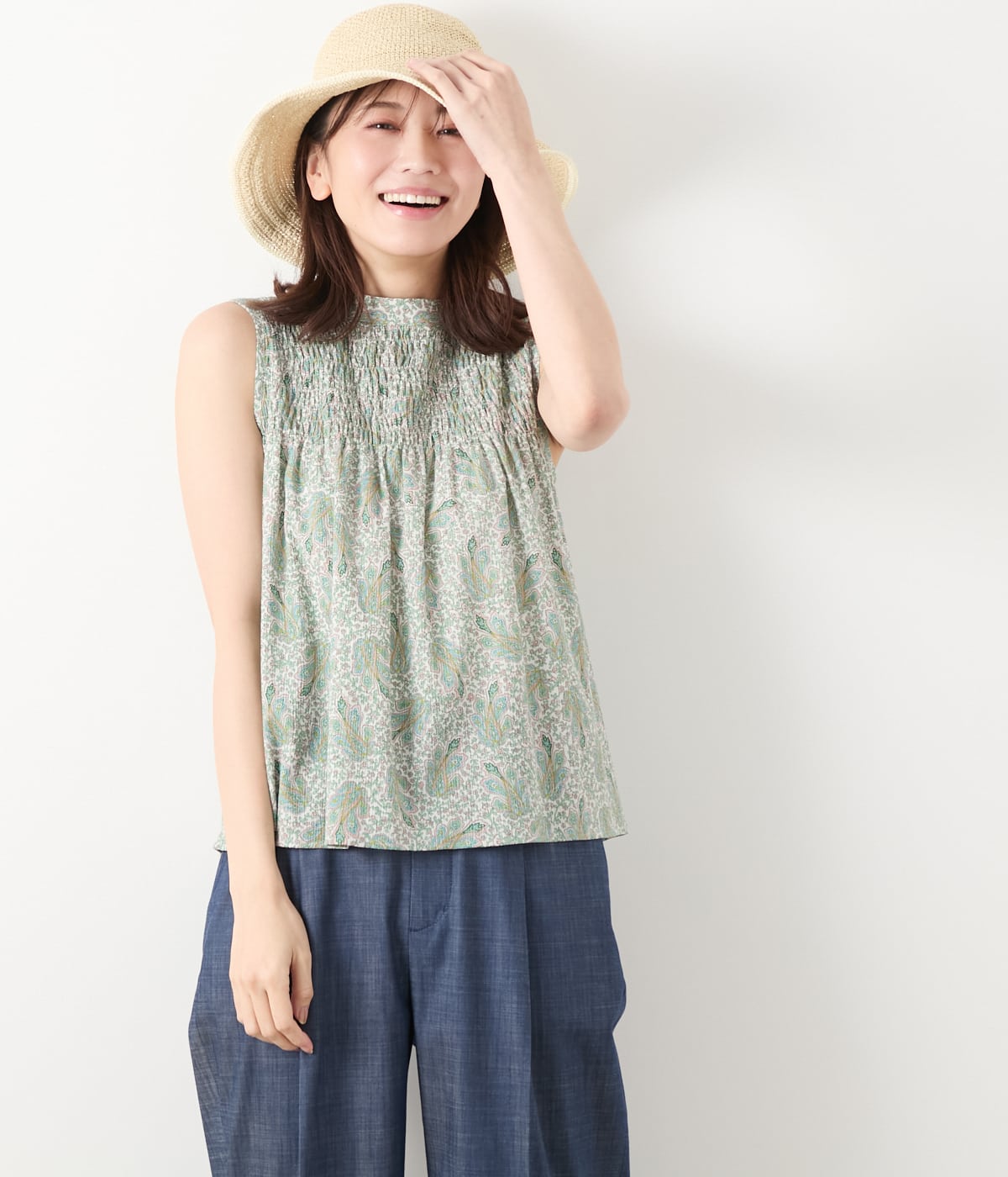 シルク更紗プリント ブラウス（08-12BG08-204）｜ARTISAN