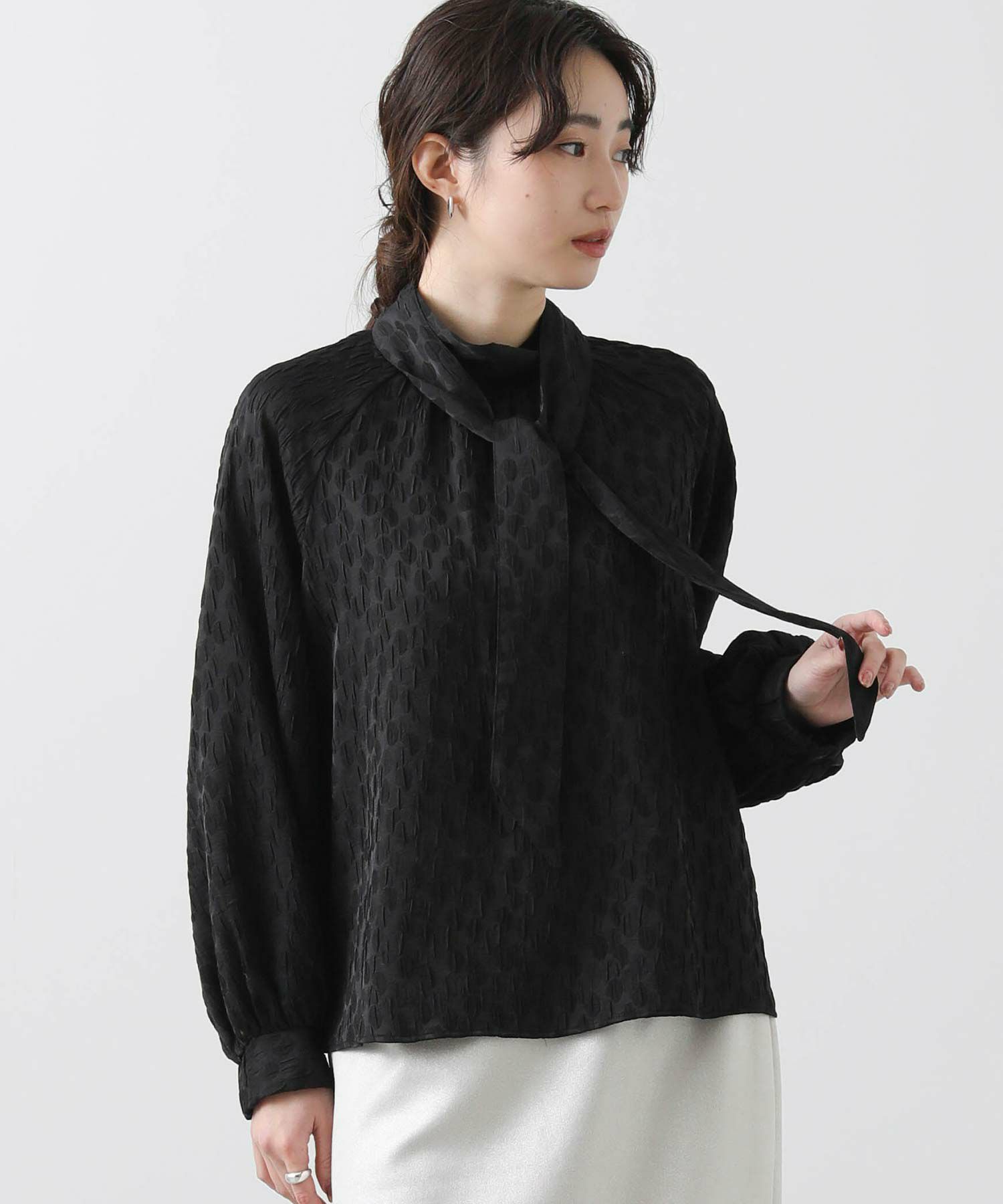 新品✨グレディブリリアン❤️ドットプリーツブラウス❤️黒