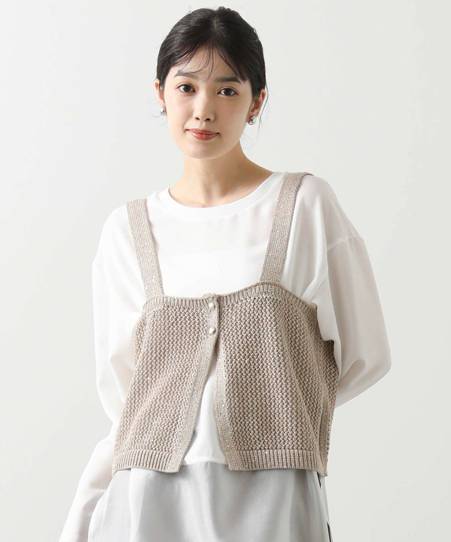 魅力的な Gready Brilliantラメキャミ前後2WAYニット | SEKIMIKI Online トップス