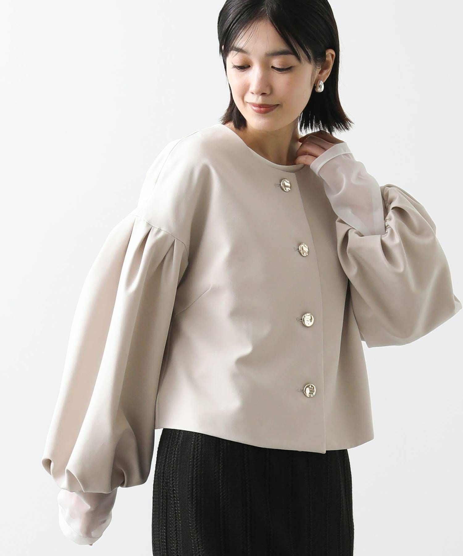 Gready Brilliant【Special price】ノーカラーパールジャケット