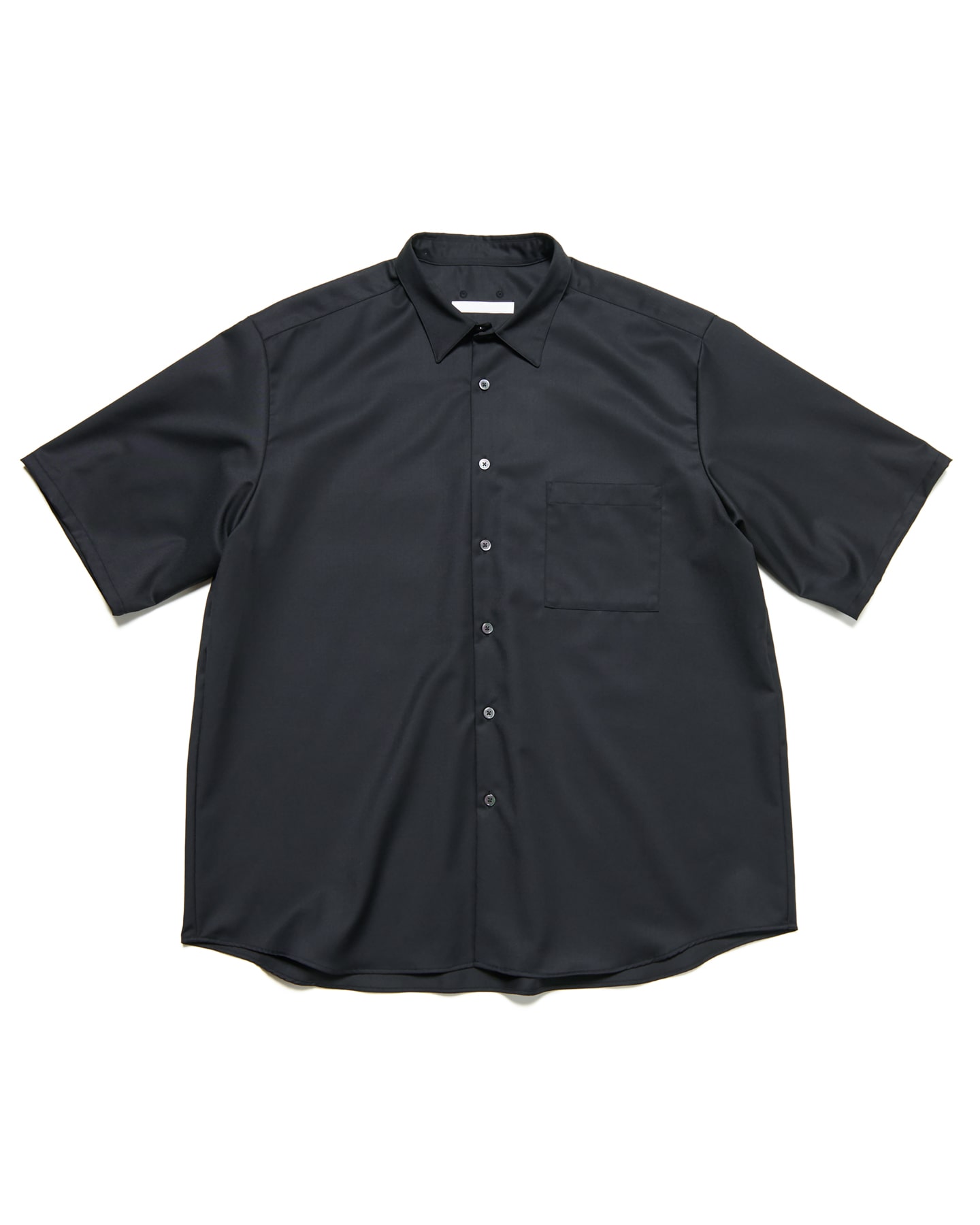 SOPH. | ORGANIC COTTON HALF ZIP S/S SHIRT(M BLACK):