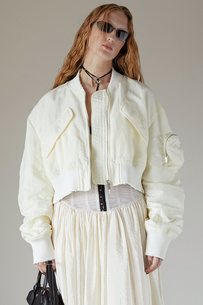 【メール便不可】 Shirring Lace Blouson ジャケット・アウター