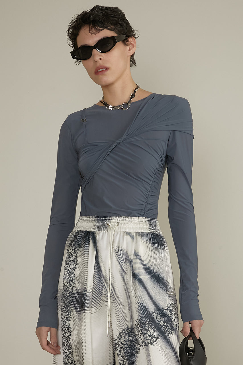 Asymmetric Draped Zip Top