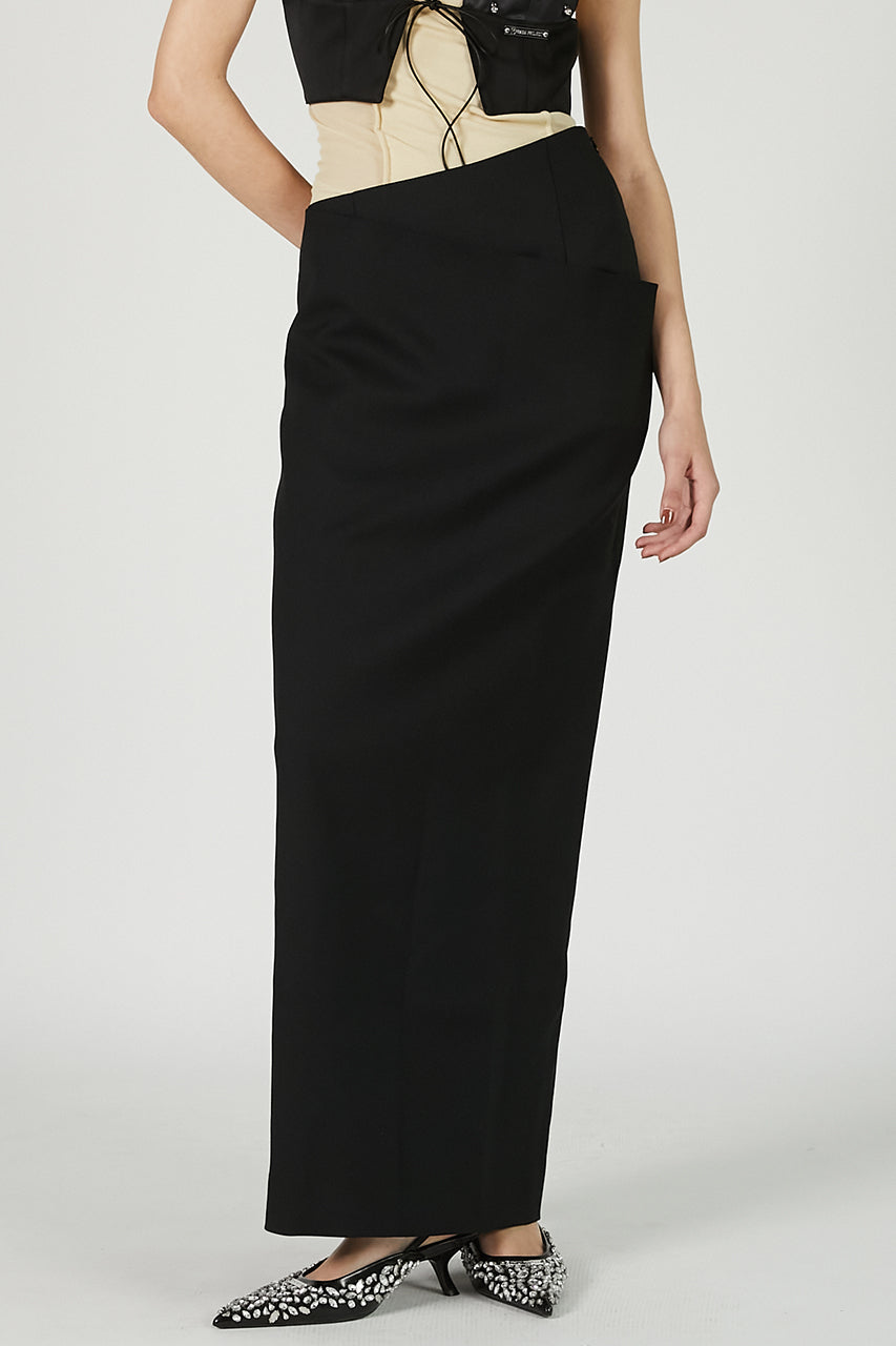 Layered Maxi Shirring Skirt