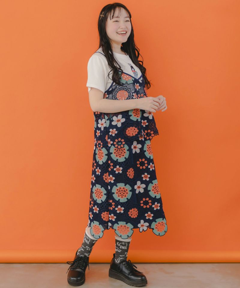 151645：かぎ編み風 花柄レーススカートの通販-ScoLar 