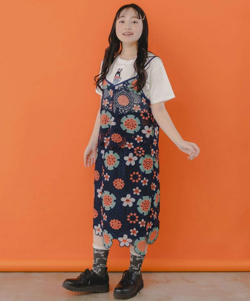 スカラー かぎ編み風 花柄レーススカート 151645：かぎ編み風 花柄レーススカートの通販-ScoLar