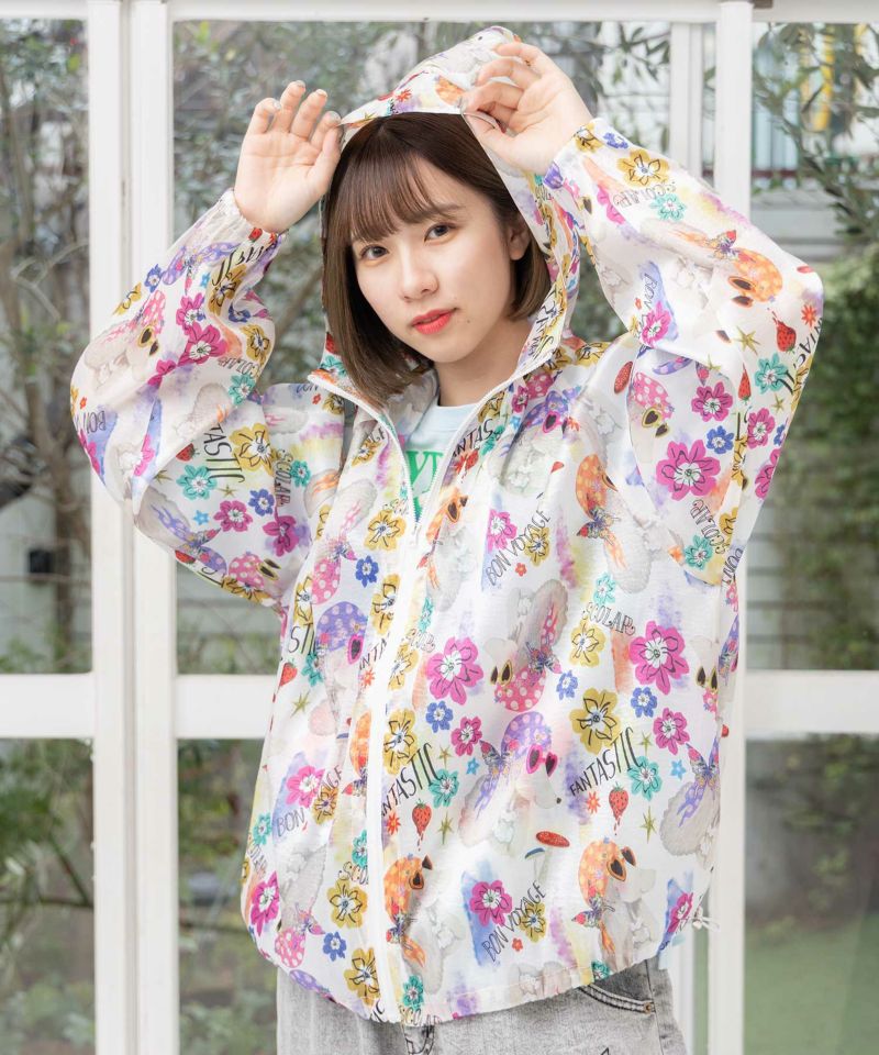 公式通販サイト - ファッション 通販 151659：ワンちゃん・アート花柄 2柄展開シアーパーカーの通販 トップス