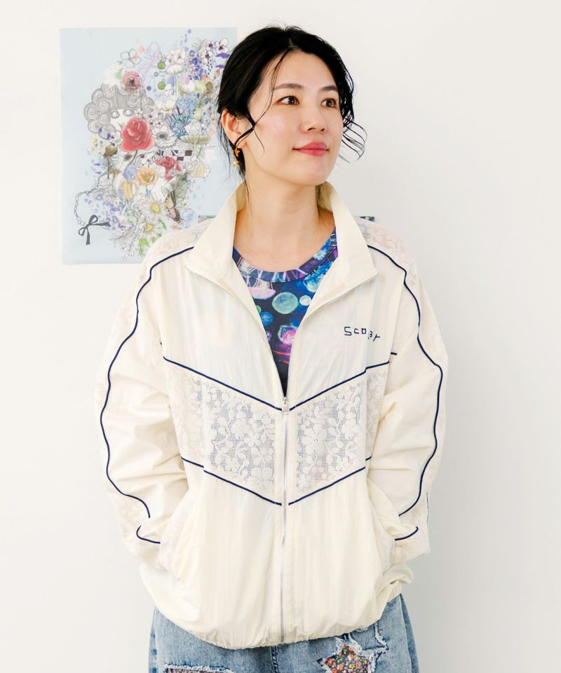 151663：スカラー刺繍レース切替ブルゾンの通販-ScoLar