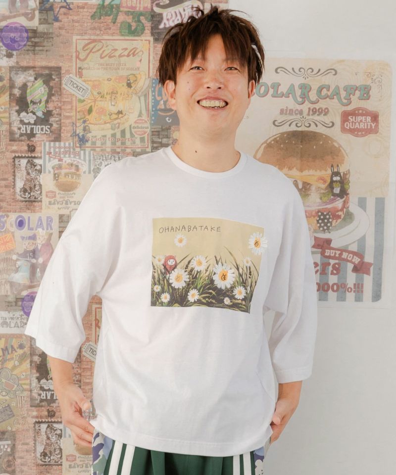351108：ねこずきんちゃんとクマ花畑刺繍 7分袖Tシャツの通販-ScoLar