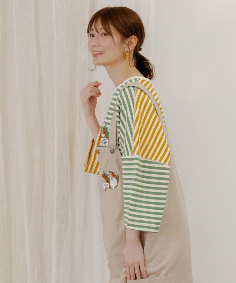 352108：おちりサンド刺繍 切替ボーダーTシャツの通販-ScoLar