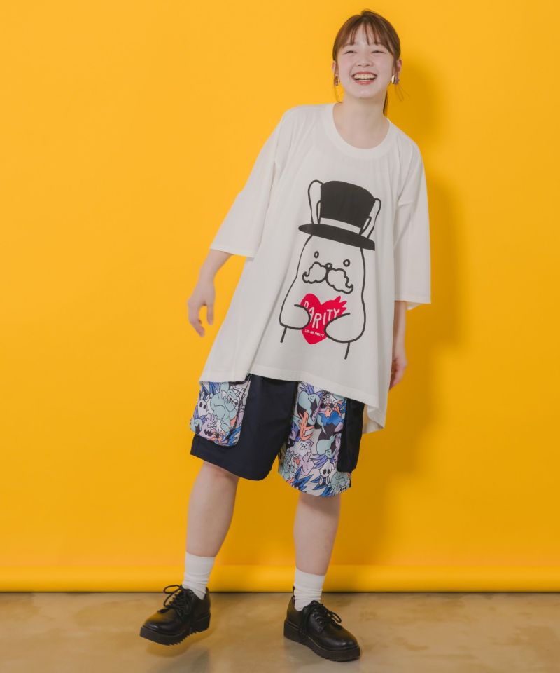 スカラーパリティー / パパラビル柄BIG-Tシャツ セール】352109：パパラビル柄BIG-Tシャツ（Tシャツ/カットソー