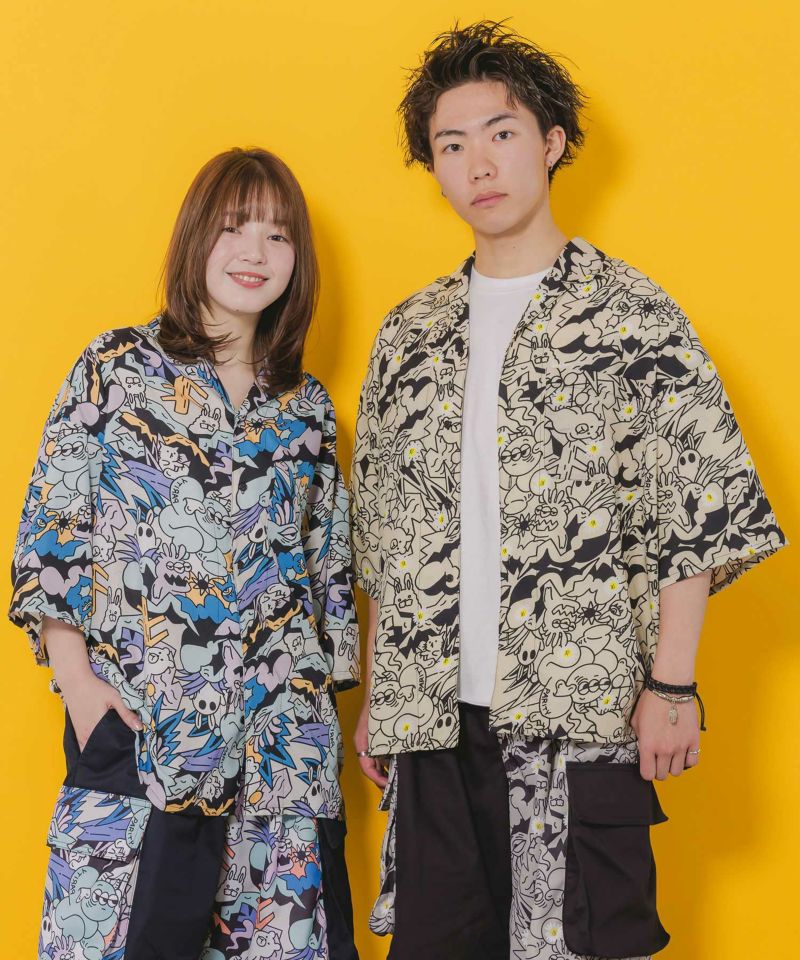 ScoLar - スカラーパリティ352112：パリティのモンスター柄シャツ 352112：パリティのモンスター柄シャツの通販-ScoLar