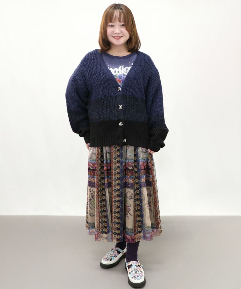543271:スパングルニットグラデーションカーディガンの通販-ScoLar 543271:スパングルニットグラデーションカーディガンの通販-ScoLar