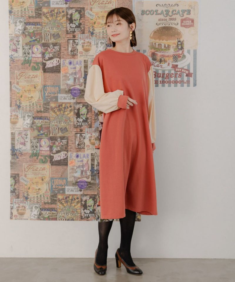 ストライプニットワンピース 花柄スカーフ付き Fano Studios（ファノ ストゥディオズ）の「【Fano Studios】花