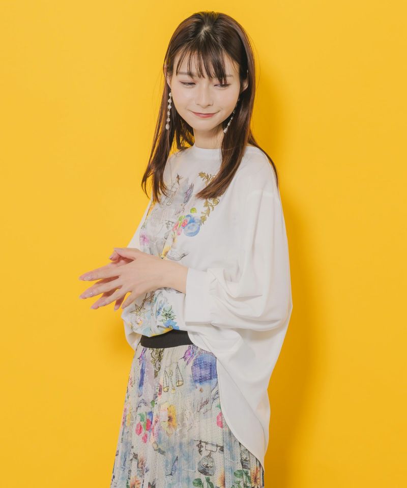 552231：ひまわりコラージュ柄プルオーバーの通販-ScoLar
