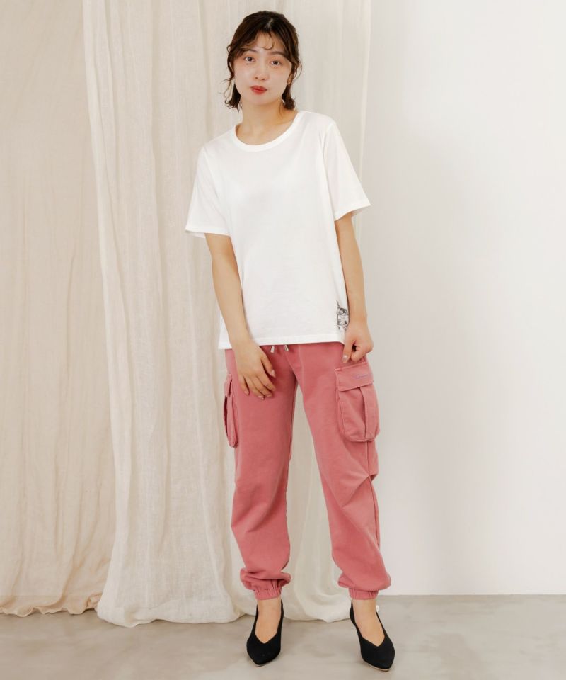 Herill スプラッシュカーゴパンツ　ピンク カーゴパンツ レディース ワイド[品番：AMVW0000465]｜Belle Cie