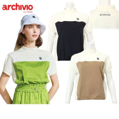 ARCHIVIO ホワイト ハイネックシャツ　アルチビオ モックネック 30％OFFセール】ハイネックシャツ レディース アルチビオ