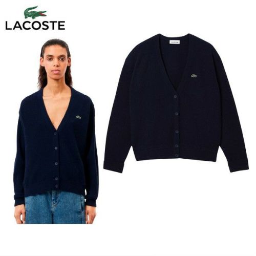 ニット セーター 「LACOSTE」AF9545 レディース プレーンVネックニットカーディガン AF9545L - ラコステ