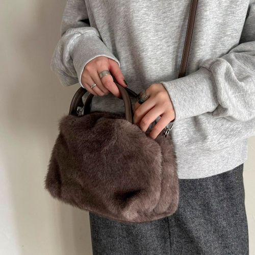 ミンク風2WAYボックストートバッグ（5-0553-6-32-105）｜fredy emue