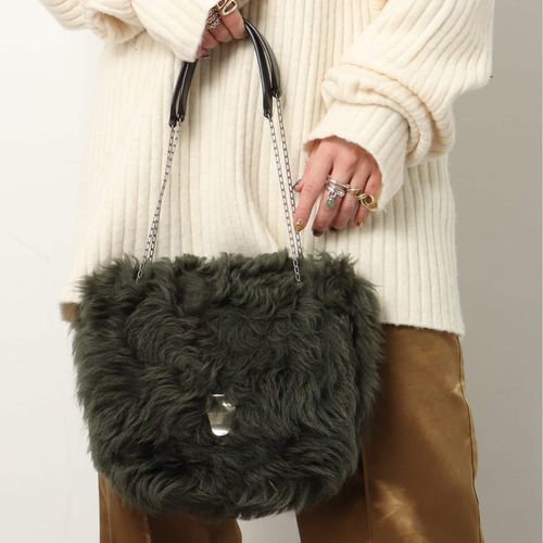 CELINE ブラック ファー ショルダーバッグ VINTAGE CELINE/セリーヌ】ファー ショルダーバッグ（ショルダーバッグ