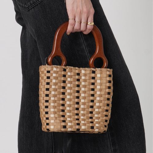 フェラガモ木製ウッド激レアバッグ焦茶