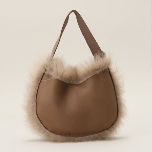 GUSHLOW＆COLE/ガシュロウアンドコール SHEARLING SADDLE バッグ  