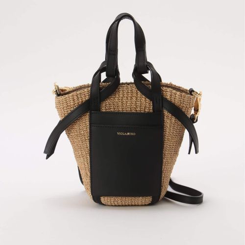 ヴィオラドーロ　アバカレザーコンビバッグ VIOLAd'ORO（ヴィオラドーロ） アバカ＆レザー コンビ バッグ =MIRO