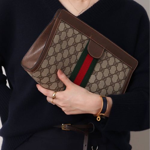 VINTAGE GUCCI /グッチ】 クラッチバッグ gg web（クラッチバッグ