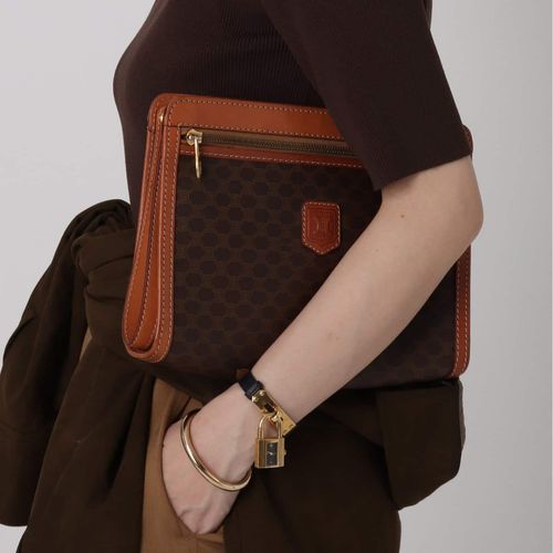 VINTAGE CELINE/セリーヌ】マカダム クラッチバッグ（クラッチ