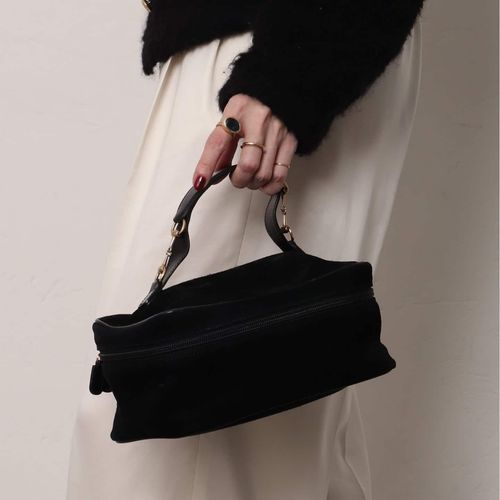 VINTAGE GUCCI/グッチ】バニティバッグ bit suede（ハンドバッグ