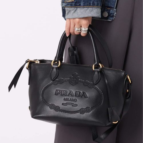 プラダ　PRADA vittelo dino 2wayトート　ショルダー　ブルー VINTAGE PRADA/プラダ】vitello dino handbag 2way